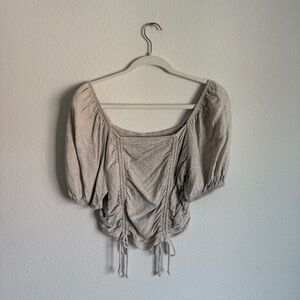 Wid Fable Puff Sleeve Peasant Top